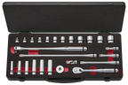3/8"sq. Socket Wrench Set (6pt.) Metric (26pcs.) with Steel Case